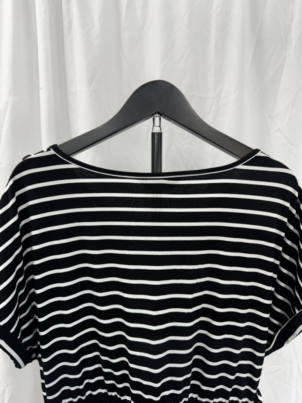NWT BloomChic Supersoft Essentials Black White Stripe A-Line T-Shirt Dress 14-16 - Picture 5 of 13